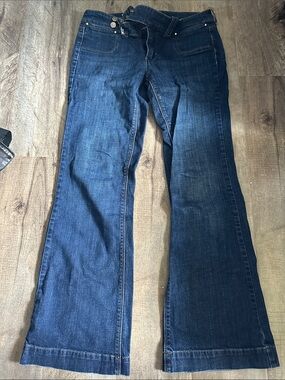nOir Jewelry Dark Blue Wide Leg Jeans